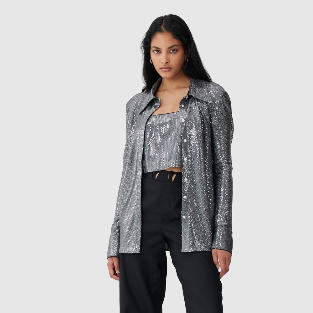 NWT C/MEO Collective After Dark Shirt in Black - Picture 3 of 13